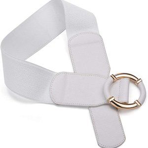 Women Elastic Belt Dress Stretchy Wide Waist Vintage Thick Cinch PU Leather